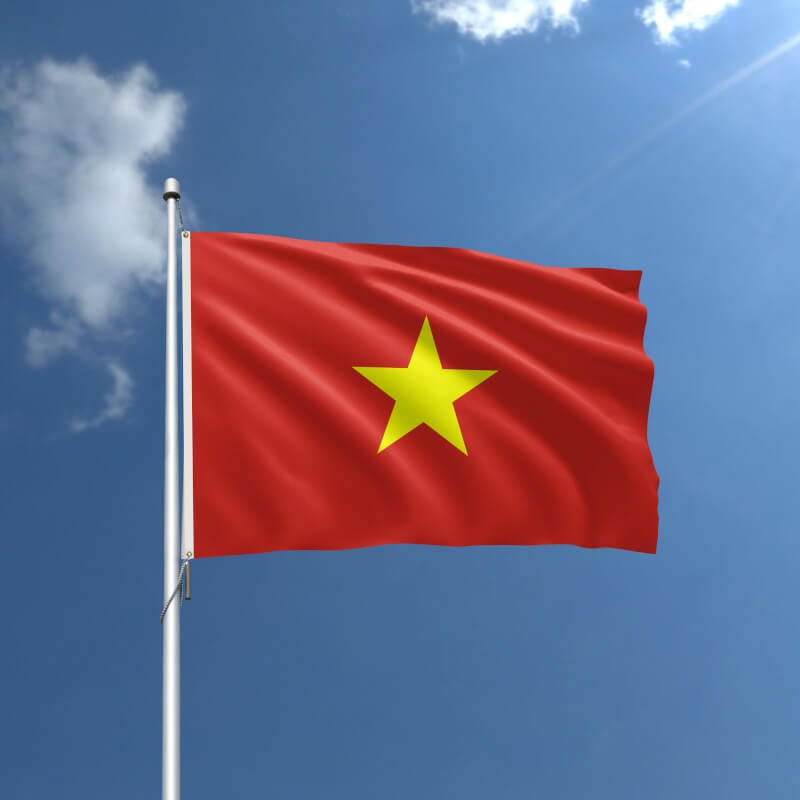 A product picture of a Vietnam Nylon Outdoor Flag Provided by Action Flag.