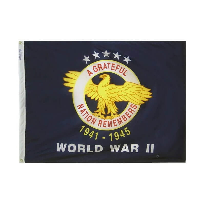 A product picture of a WW2 Veterans Commemorative Flag Nylon Provided by Action Flag.