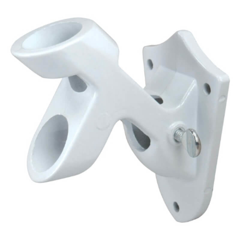 A product picture of a White Nylon Multipurpose Flagpole Bracket Provided by Action Flag.