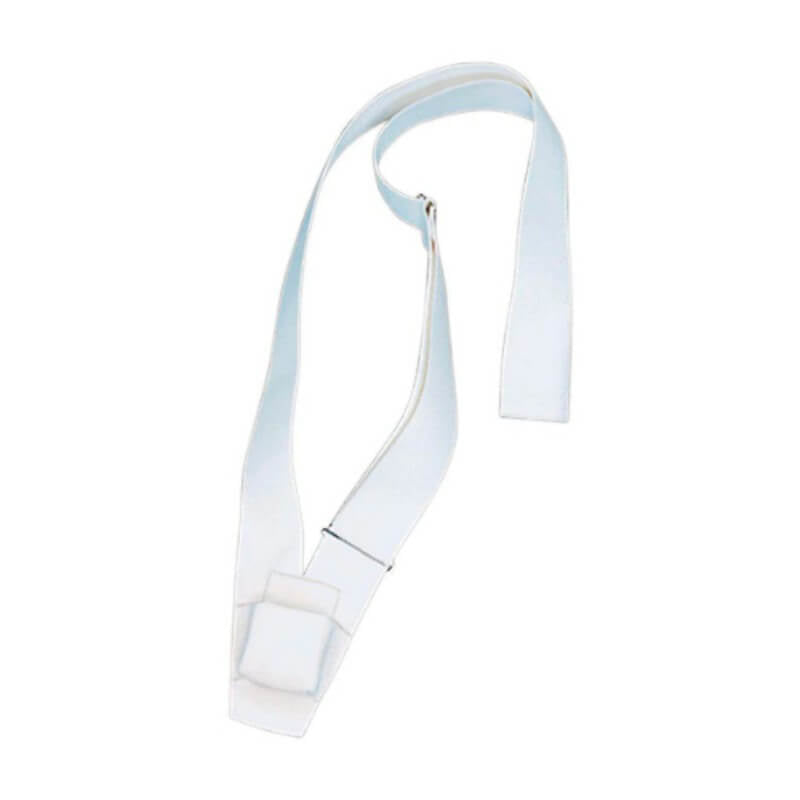 A product picture of a White Single Strap Web Parade Flag Carrying Belt Provided by Action Flag.