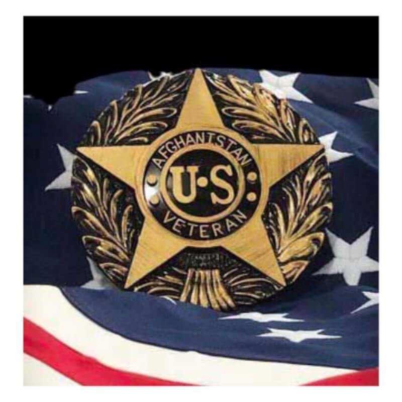 Afghanistan Veteran Thermoplastic Grave Marker with Rod - Action Flag