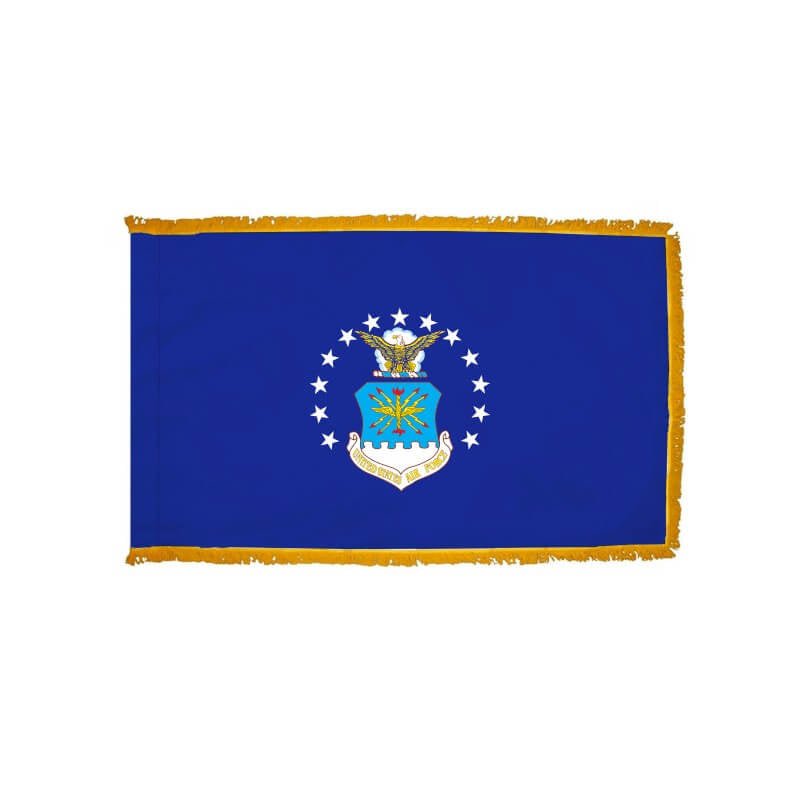 Air Force Military Service Indoor/Parade Flag with Pole Sleeve and Fringe - Action Flag