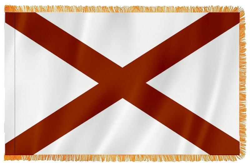 Alabama Nylon Indoor Flag with Sleeve and Fringe - Action Flag