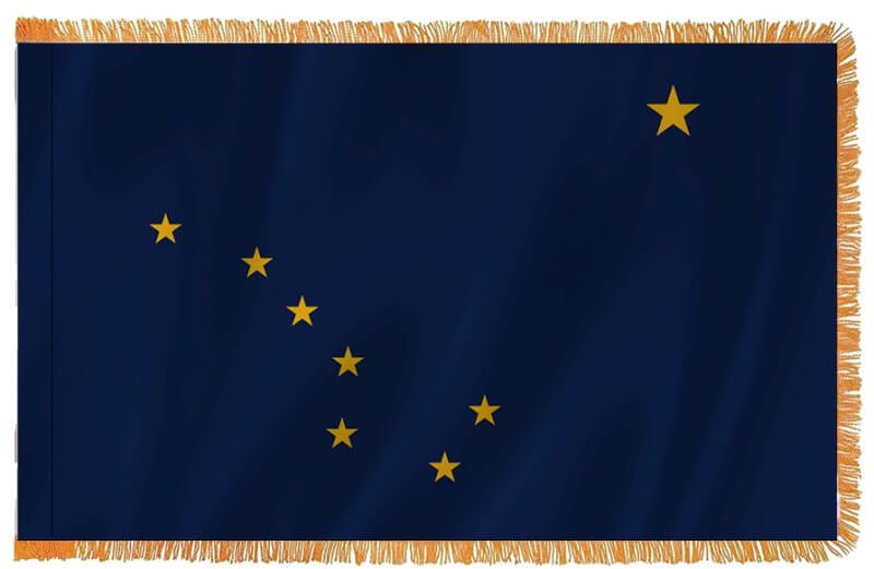 Alaska Nylon Indoor Flag with Sleeve and Fringe - Action Flag