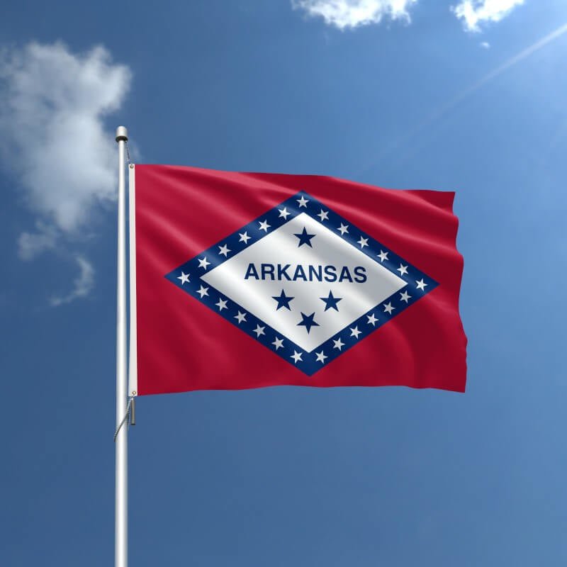 Arkansas Nylon Outdoor Flag - Action Flag