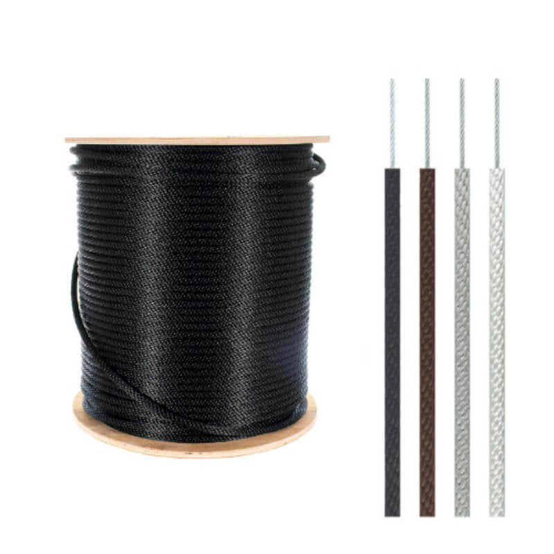 Black Cut - to - Length Wire - Center Flagpole Halyard - Action Flag