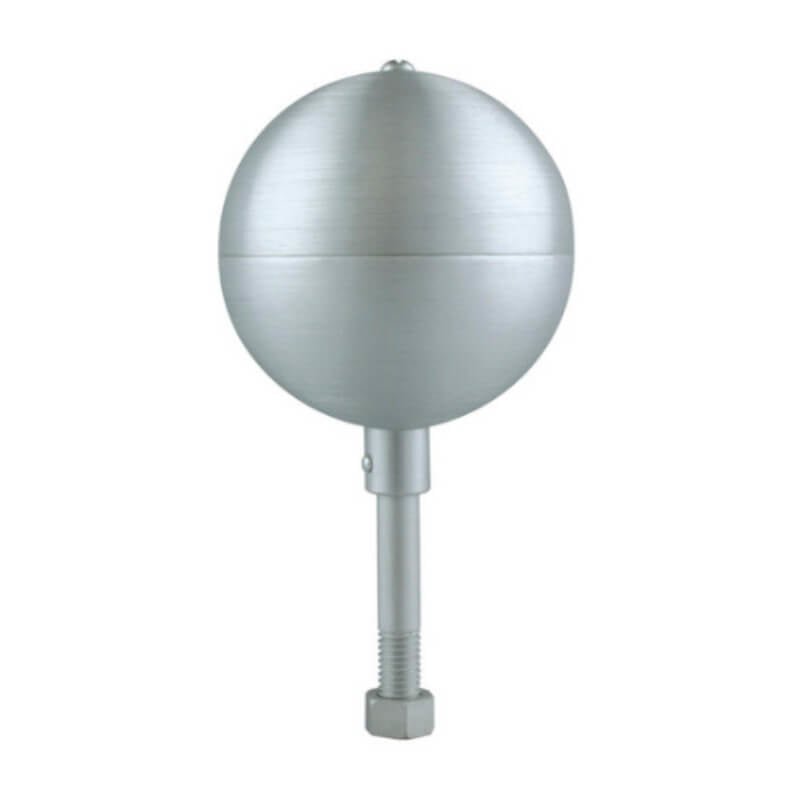 Clear Anodized Aluminum Flagpole Finial Ball Ornament - Action Flag