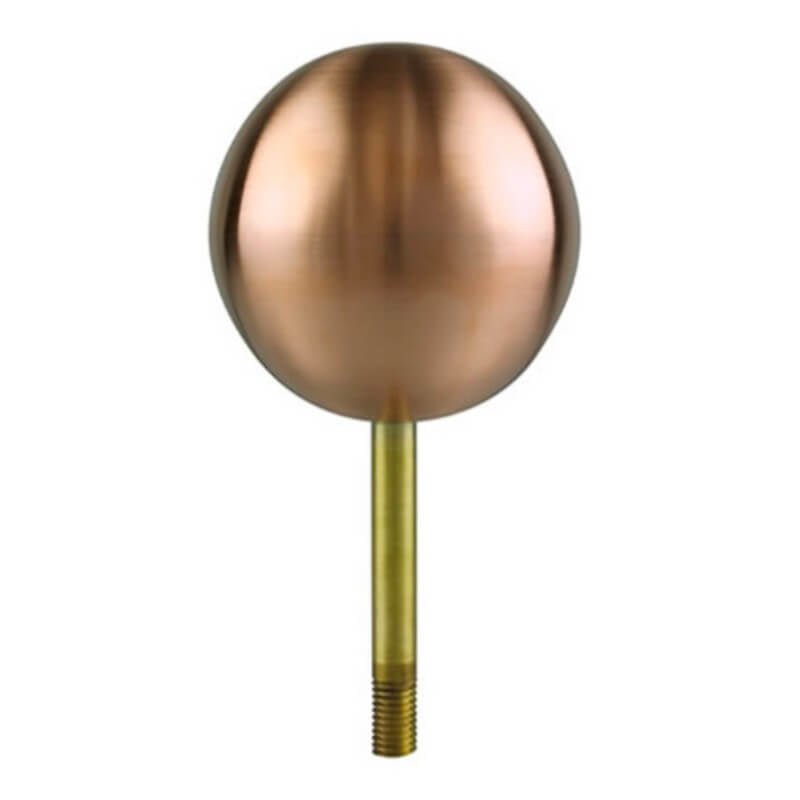 Clear Lacquer Copper Flagpole Finial Ball Ornament - Action Flag