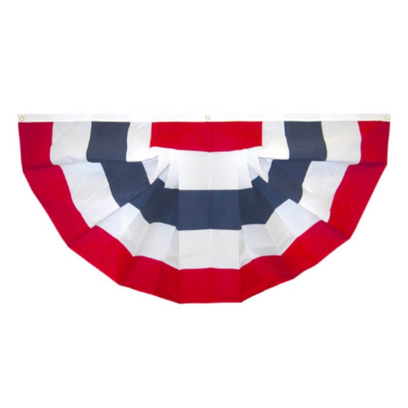 Cotton Pleated Fan 3' x 6' Printed with NO STARS - Action Flag