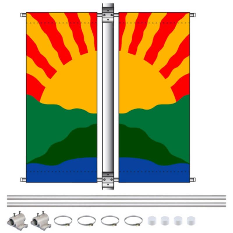 DCA Deluxe Double Banner Arm Mounting Set - Action Flag