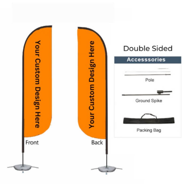 Deluxe Shark Fin Sail Flag Complete Set - Action Flag