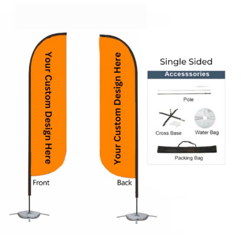 Deluxe Shark Fin Sail Flag Complete Set - Action Flag