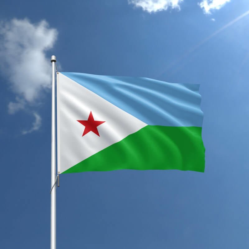 Djibouti Nylon Outdoor Flag - Action Flag