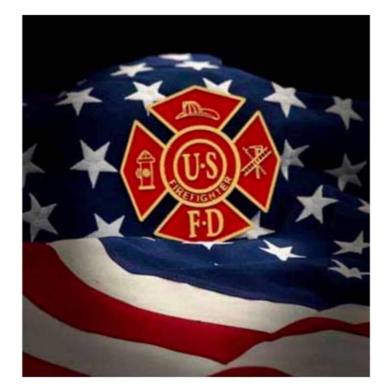 Firefighter (RED)Thermoplastic Grave Marker with Rod - Action Flag