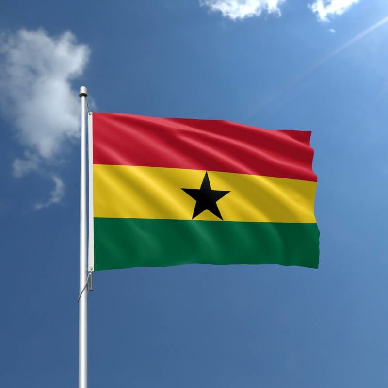 Ghana Nylon Outdoor Flag - Action Flag