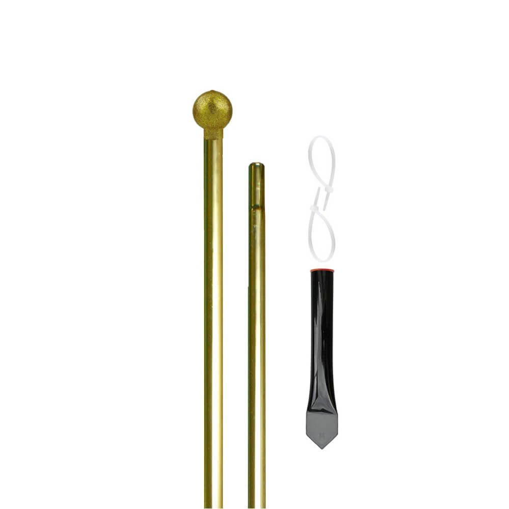Gold Aluminum Display Pole Set - 2 Sections - Action Flag