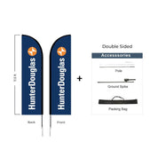 Hunter Douglas Flag Set - 10' x 32" Flag, 11.5' Pole Kit Double SIded Ground Spike - Action Flag