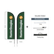 Hunter Douglas Flag Set - 10' x 32" Flag, 11.5' Pole Kit Double SIded Ground Spike - Action Flag