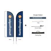 Hunter Douglas Flag Set - 10' x 32" Flag, 11.5' Pole Kit - Single Sided Ground Spike - Action Flag