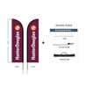 Hunter Douglas Flag Set - 13' x 36" Flag, 15' Pole Kit Double Sided Cross Base - Action Flag