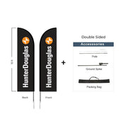 Hunter Douglas Flag Set - 13' x 36" Flag, 15' Pole Kit Double Sided Cross Base - Action Flag
