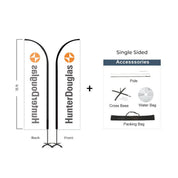 Hunter Douglas Flag Set - 13' x 36" Flag, 15' Pole Kit - Single Sided Cross Base - Action Flag