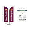 Hunter Douglas Flag Set - 7' x 30" Flag, 8' Pole Kit - Double Sided Cross Base - Action Flag