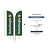 Hunter Douglas Flag Set - 7' x 30" Flag, 8' Pole Kit - Double Sided Ground Spike - Action Flag