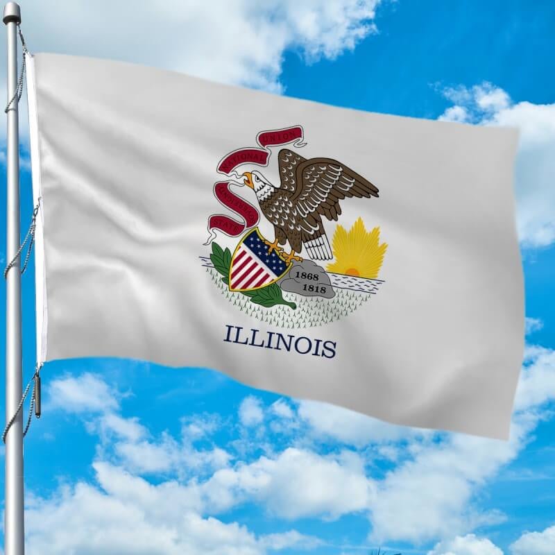 Illinois Heavy Weight Poly - Max Outdoor Flag - Action Flag