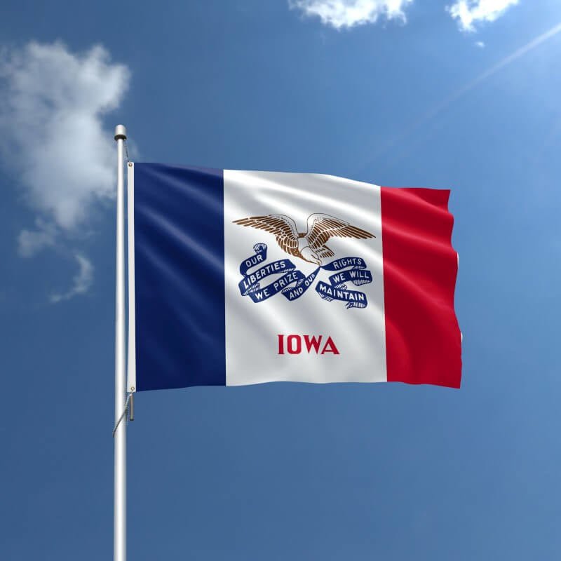 Iowa Nylon Outdoor Flag - Action Flag