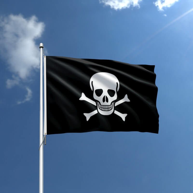 Jolly Rodger (Pirate) Light Poly Outdoor Flag - Action Flag
