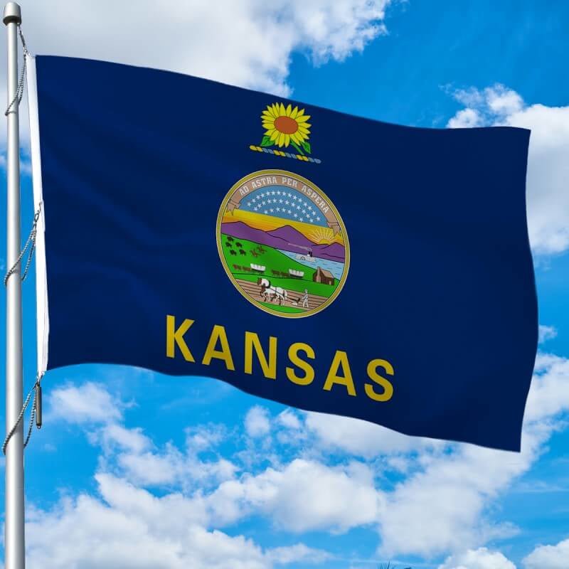 Kansas Heavy Weight Poly - Max Outdoor Flag - Action Flag