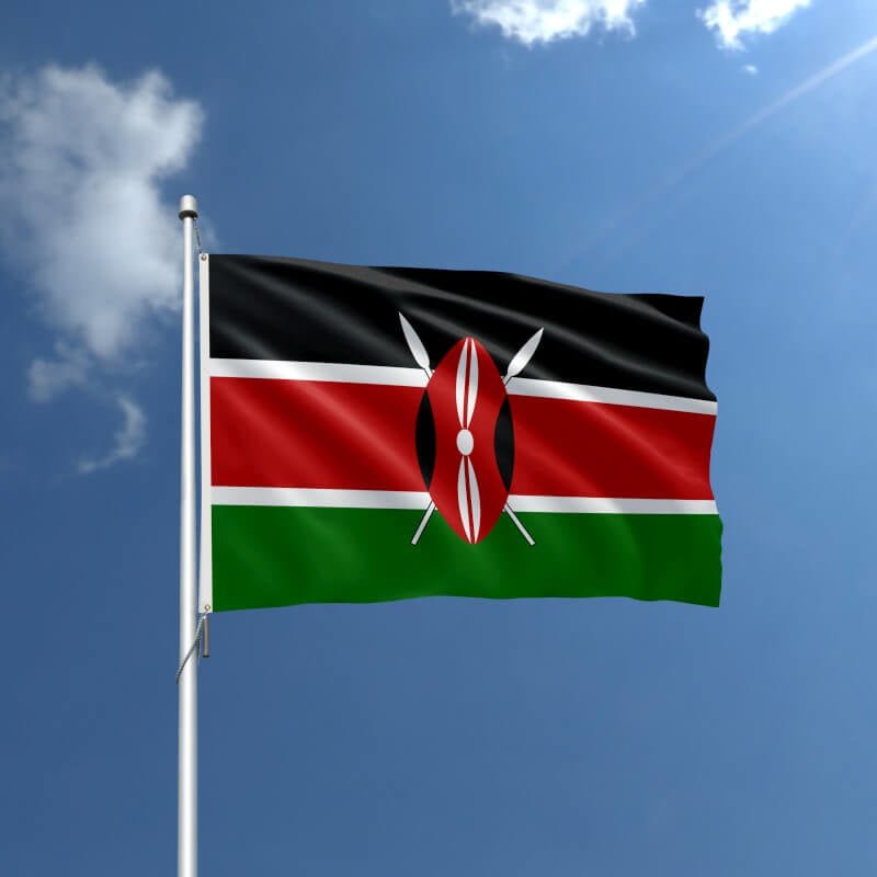 Kenya Nylon Outdoor Flag - Action Flag