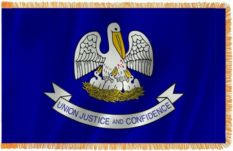 Louisiana 2010 Nylon Indoor Flag with Sleeve and Fringe - Action Flag