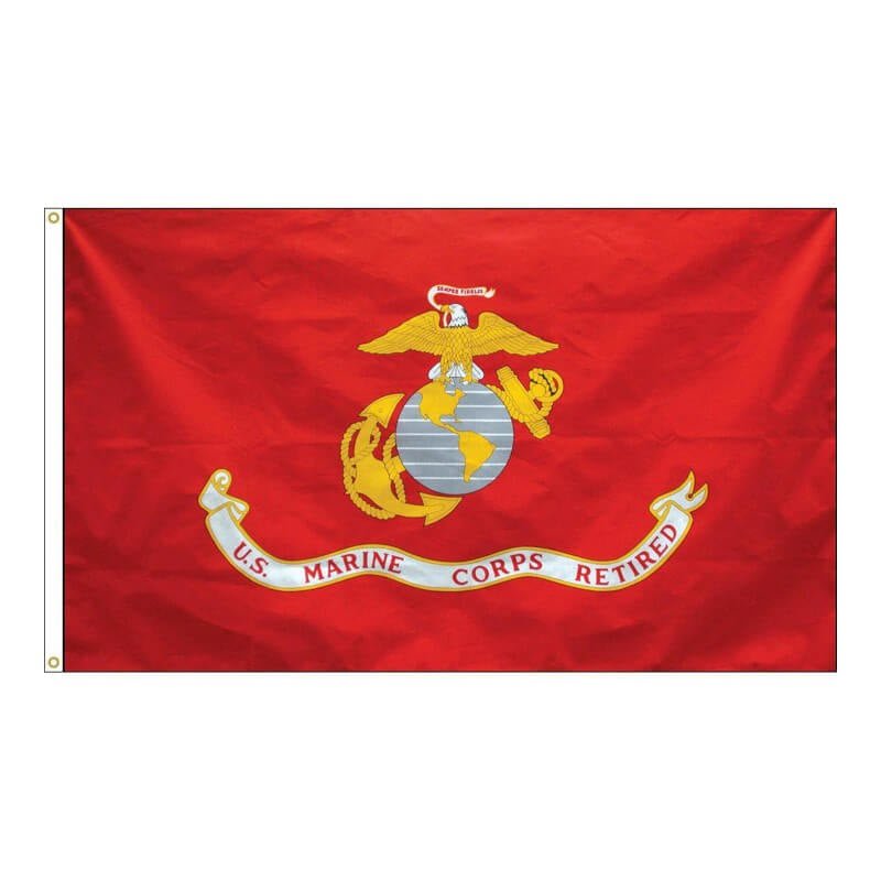 Marine Corps Armed Service Retirement Flag - 3' x 5' POLY - COT - Action Flag