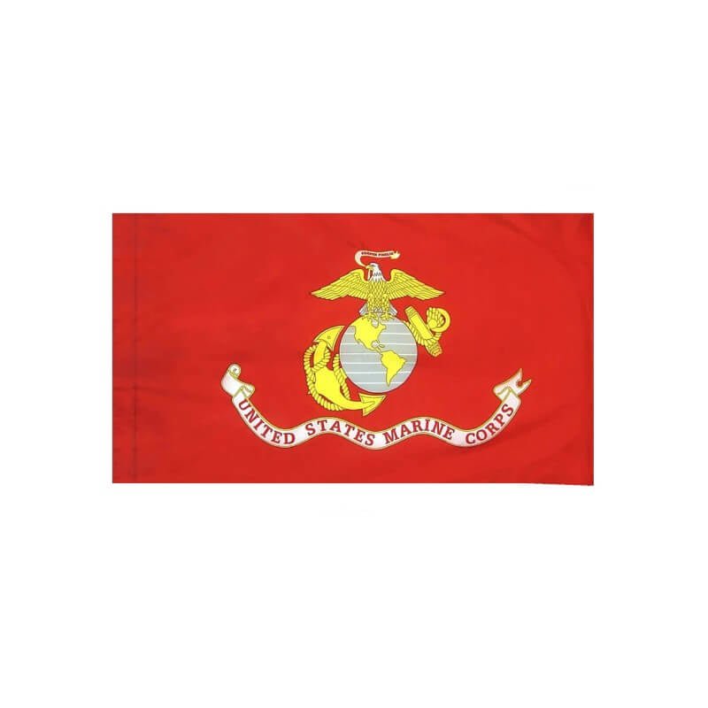 Marine Corps USMC Military Service Nylon Flag with Pole Sleeve - Action Flag