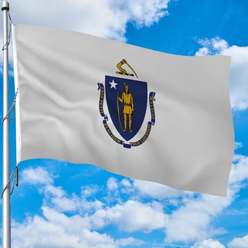 Massachusetts Heavy Weight Poly - Max Outdoor Flag - Action Flag