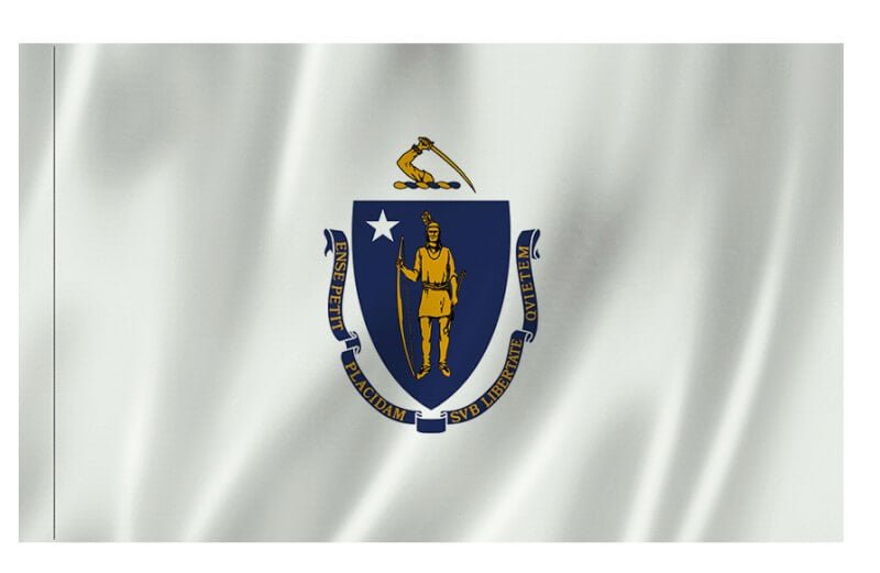 Massachusetts Nylon Indoor/Outdoor Flag with Sleeve - Action Flag
