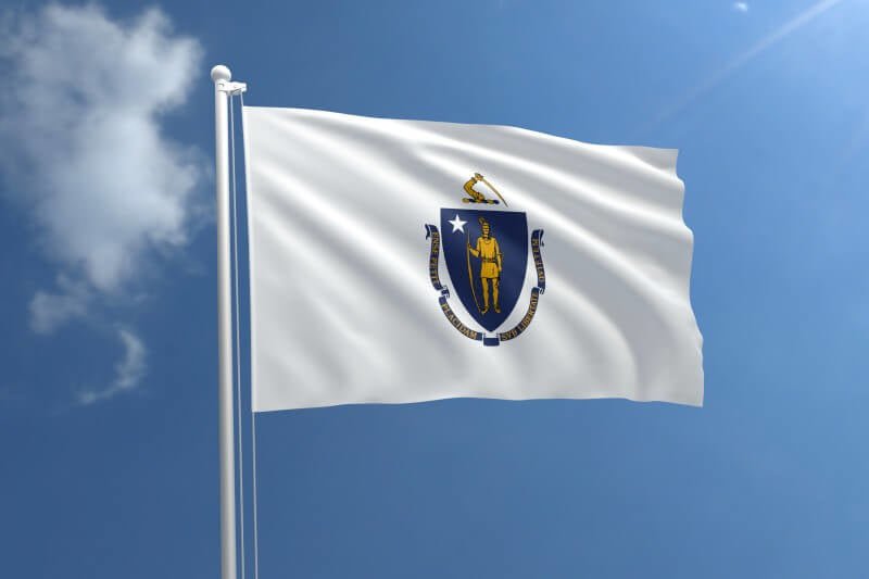 Massachusetts Nylon Outdoor Flag - Action Flag