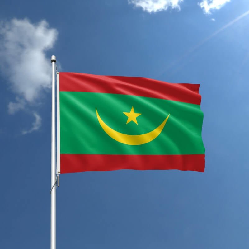Mauritania Nylon Outdoor Flag - Action Flag