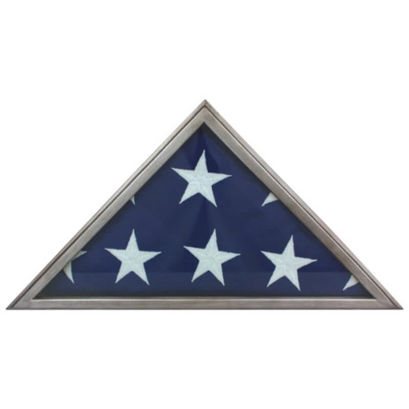 Metallic Grey Memorial Flag Case - Action Flag