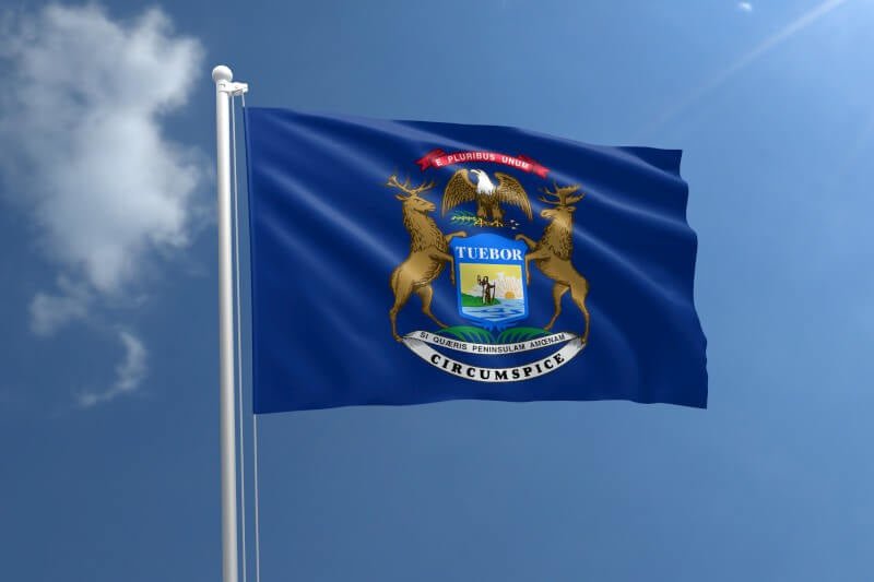 Michigan Nylon Outdoor Flag - Action Flag