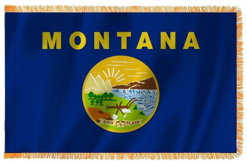Montana Nylon Indoor Flag with Sleeve and Fringe - Action Flag