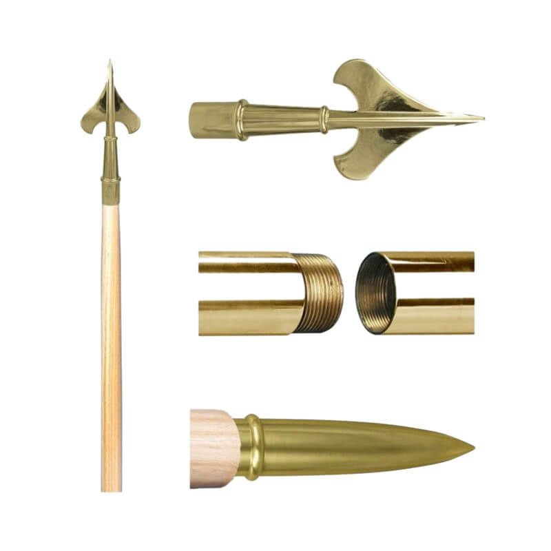 Natural Oak Guidon Pole Set - Action Flag