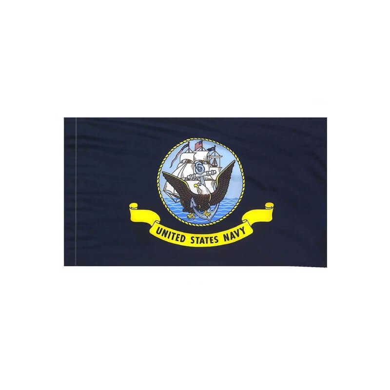 Navy Military Service Nylon Flag with Pole Sleeve - Action Flag