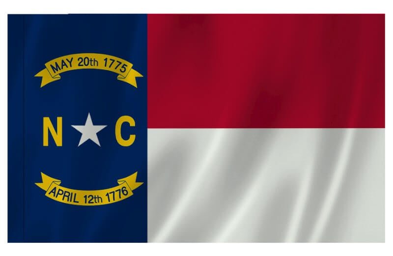North Carolina Nylon Indoor/Outdoor Flag with Sleeve - Action Flag