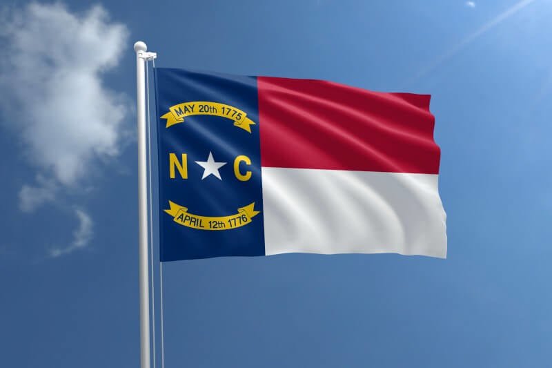 North Carolina Nylon Outdoor Flag - Action Flag