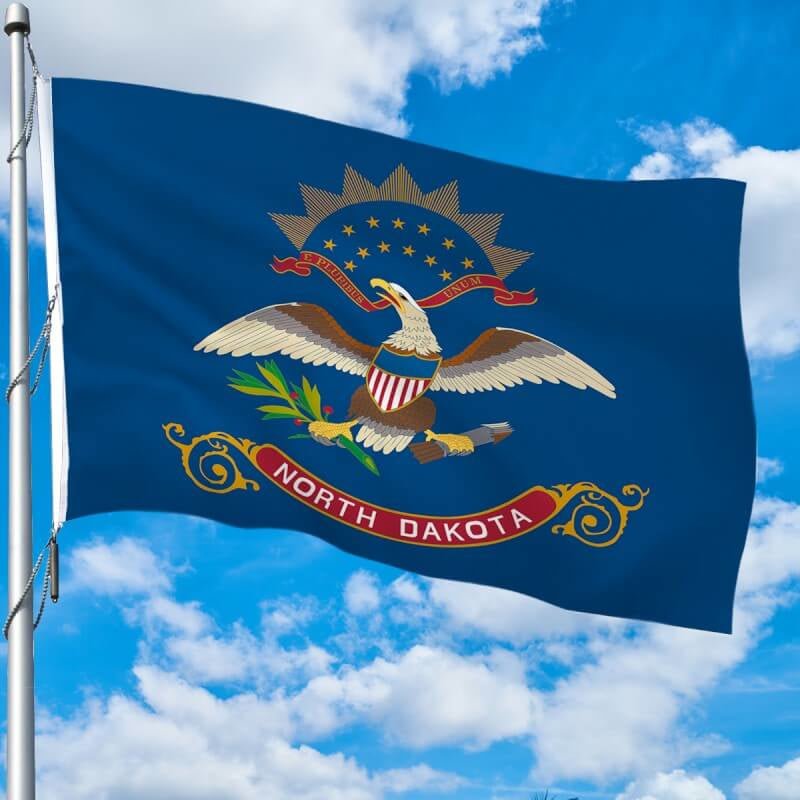 North Dakota Heavy Weight Poly - Max Outdoor Flag - Action Flag