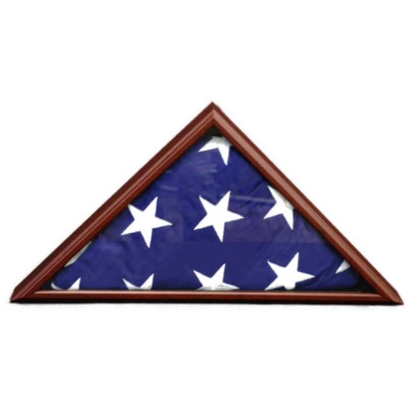 Poplar Hardwood Memorial Flag Case - Action Flag