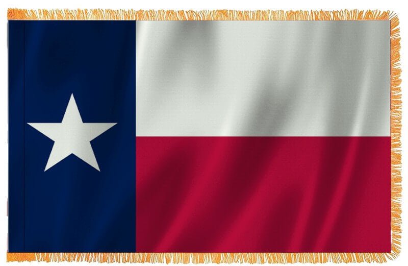 Puerto Rico Nylon Indoor Flag with Sleeve and Fringe - Action Flag